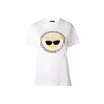 VERSACE SS23 Drop Shoulder Sleeve T Shirt Women's White