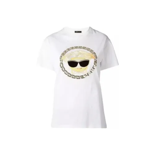 VERSACE SS23 Drop Shoulder Sleeve T Shirt Women's White