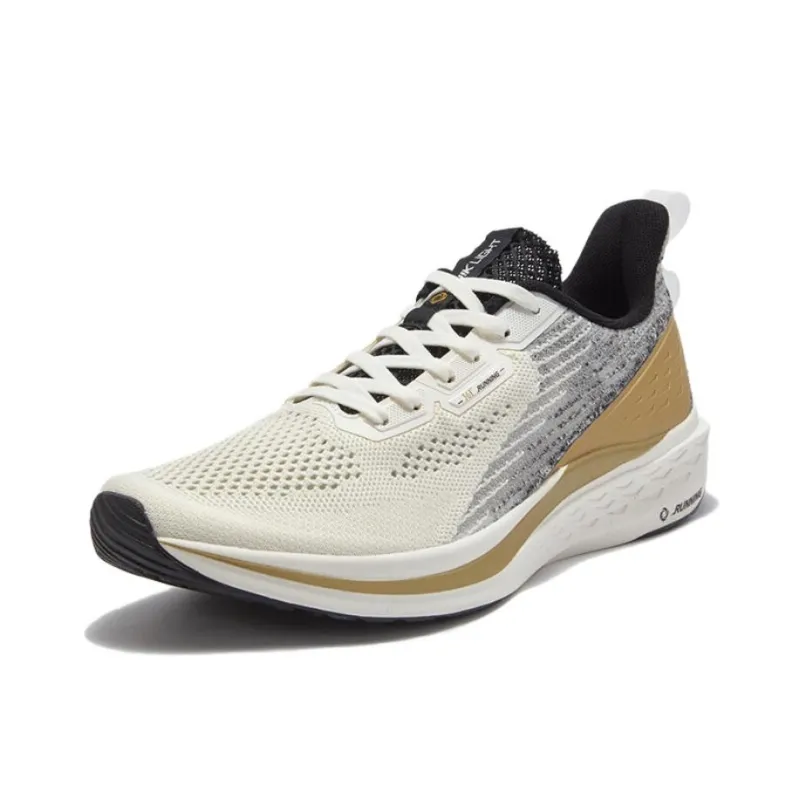361° FlyFish Slip Resistant And Breathable Coverage Low Top Casual Running Shoes Men's White Gray Gold-1