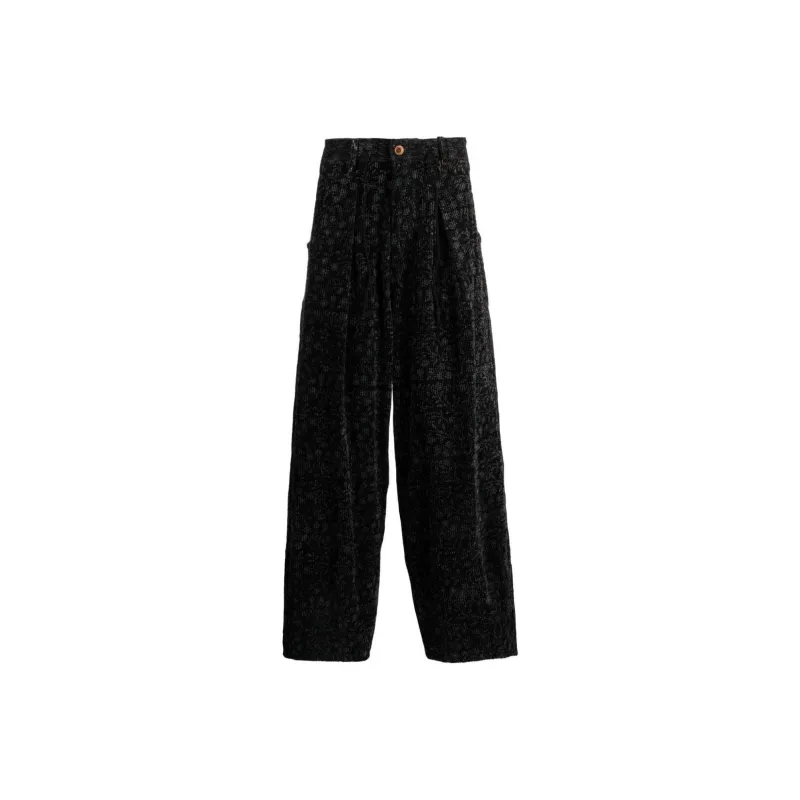 Story mfg. Floral-print Corduroy Trousers-0