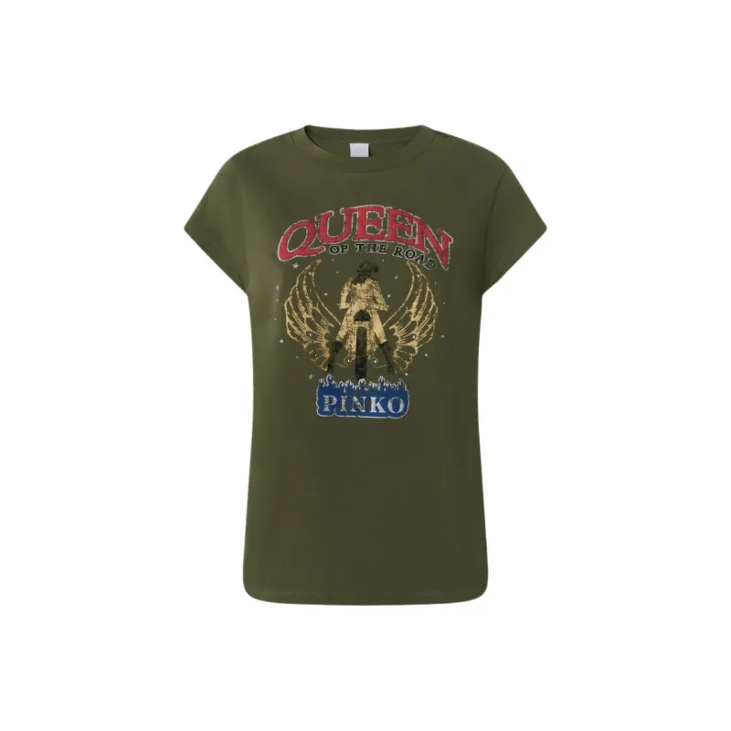 PINKO Queen Of The Road print T shirt-0