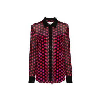 DVF Diane Von Furstenberg Louise Polka-dot Shirt