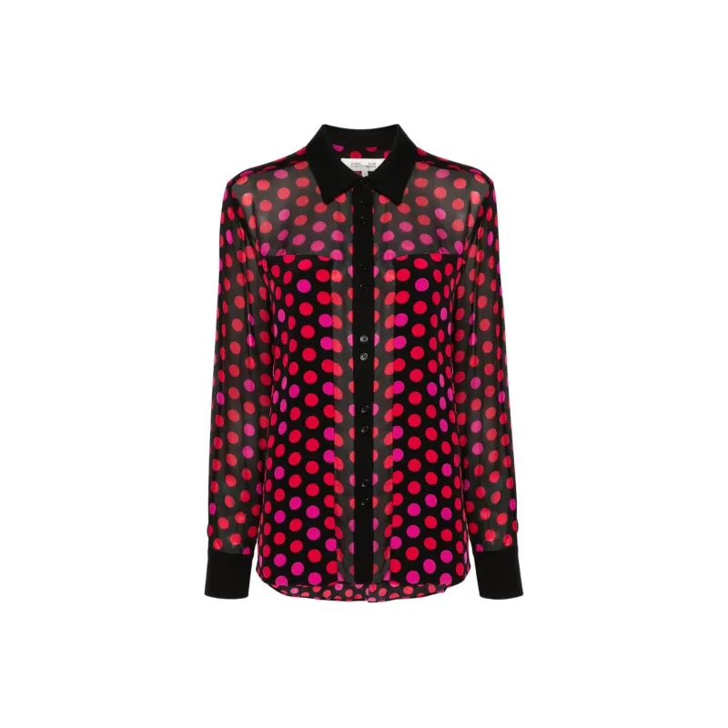 DVF Diane Von Furstenberg Louise Polka-dot Shirt-0