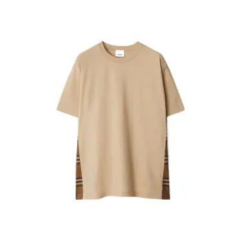 Burberry SS24 Drop Shoulder Sleeve T Shirt Women's Soft Yellow Umber