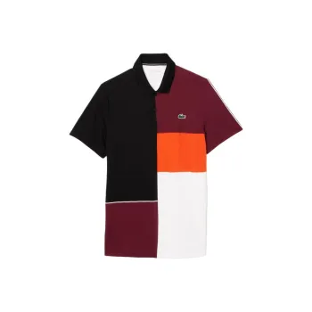LACOSTE Logo appliqué Colour block Polo Shirt