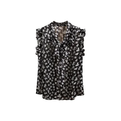 Cypress House Shirt Women's Black With White Floral