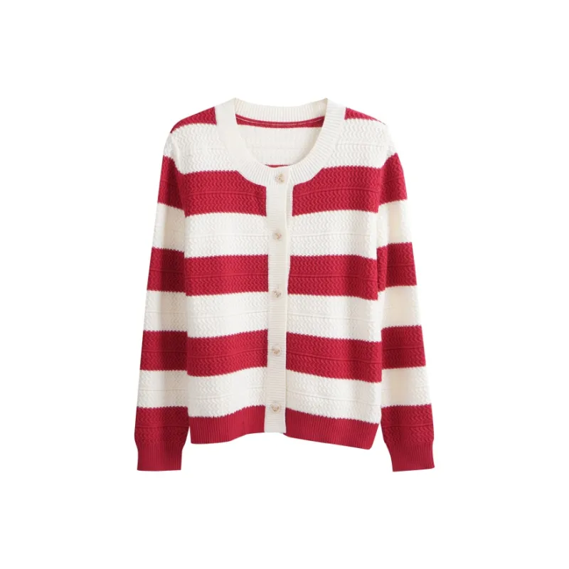 Olrain Sweater Women's Red Stripes-0
