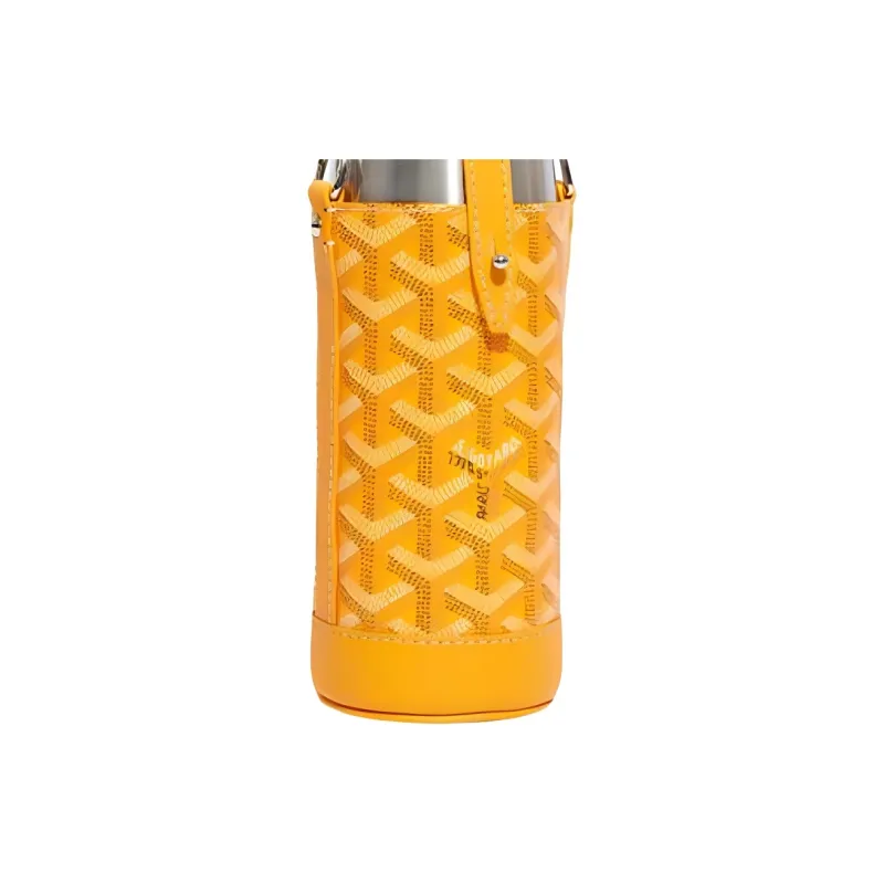 GOYARD YONNE Canvas With Calfskin Water Bottle Bag Shoulder Bag Crossbody Bag Medium Size Unisex Yellow-2