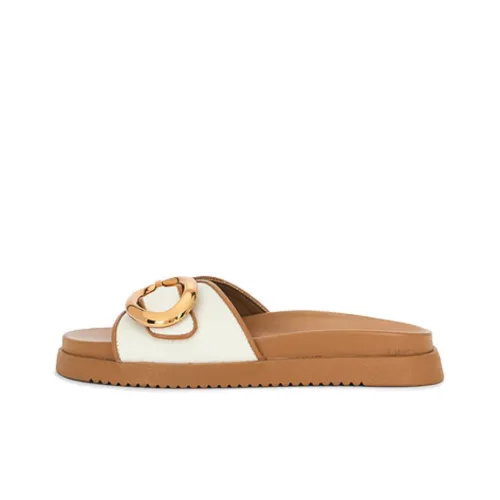 STEVE MADDEN Slip Resistant Slide Slippers Women's White Brown