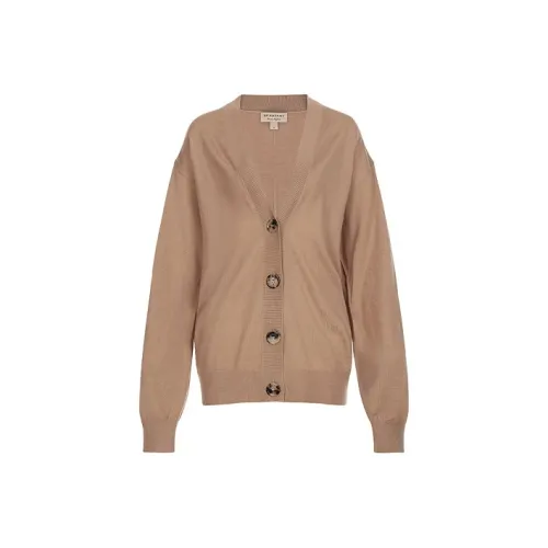 Burberry Vintage Check Elbow Patch Dornoch Merino Wool Cardigan Brown