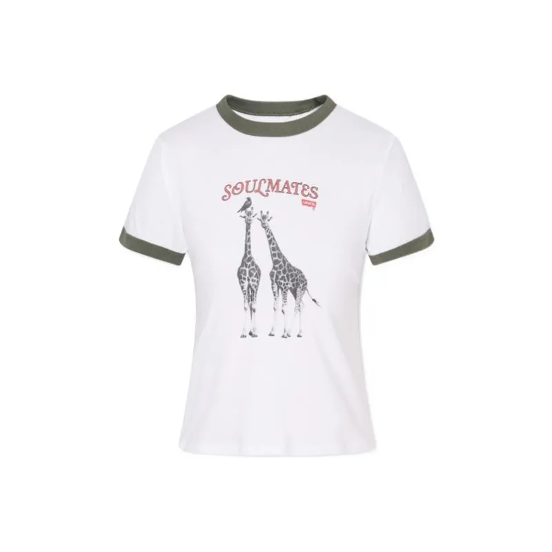 Levis T Shirts Women's White-0