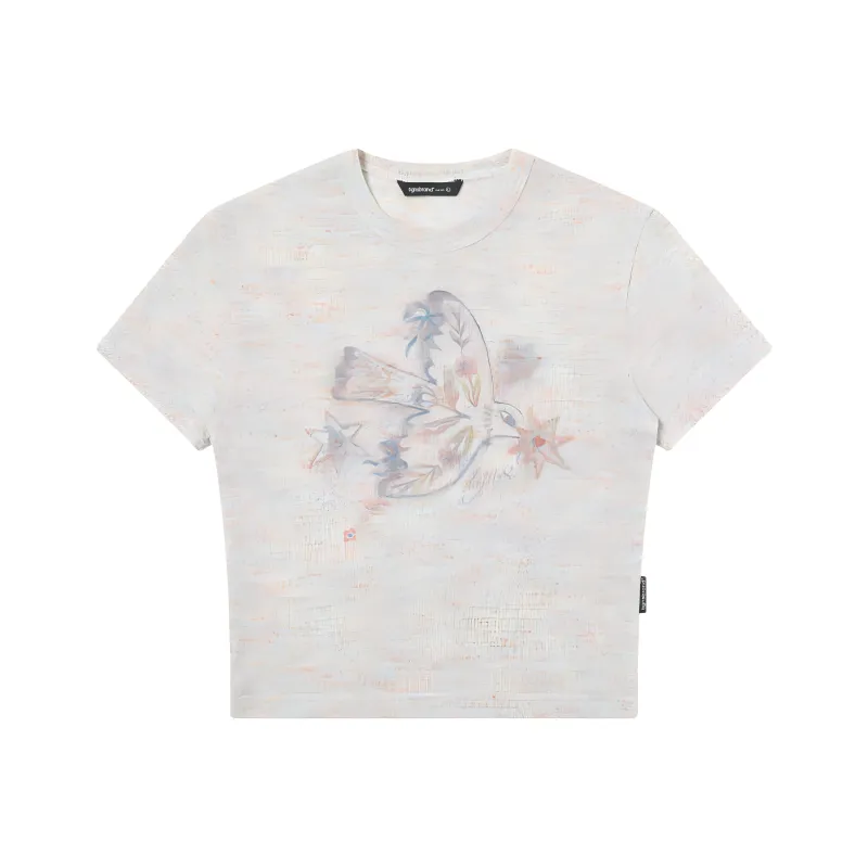 TGNS T Shirt Women's Multicolor Dots White-0