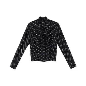 YUMOMO STAR Shirts Women's Black With White Dot