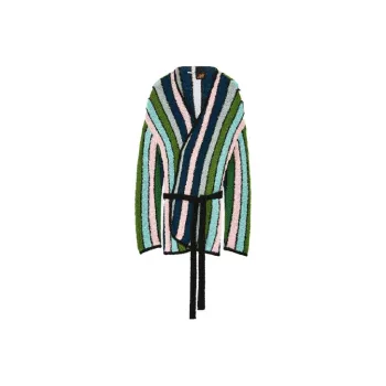 LOEWE Stripe Belted Cardigan 'Green/Multitone'