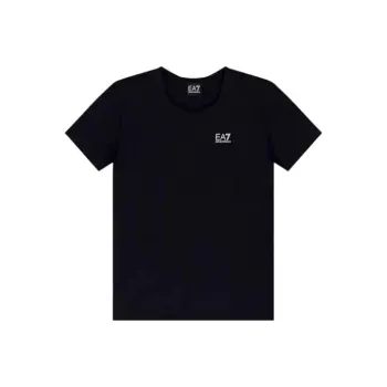 EMPORIO ARMANI EA7 Logo Print Crew Neck Short Sleeved T Shirt T Shirt Women's Black