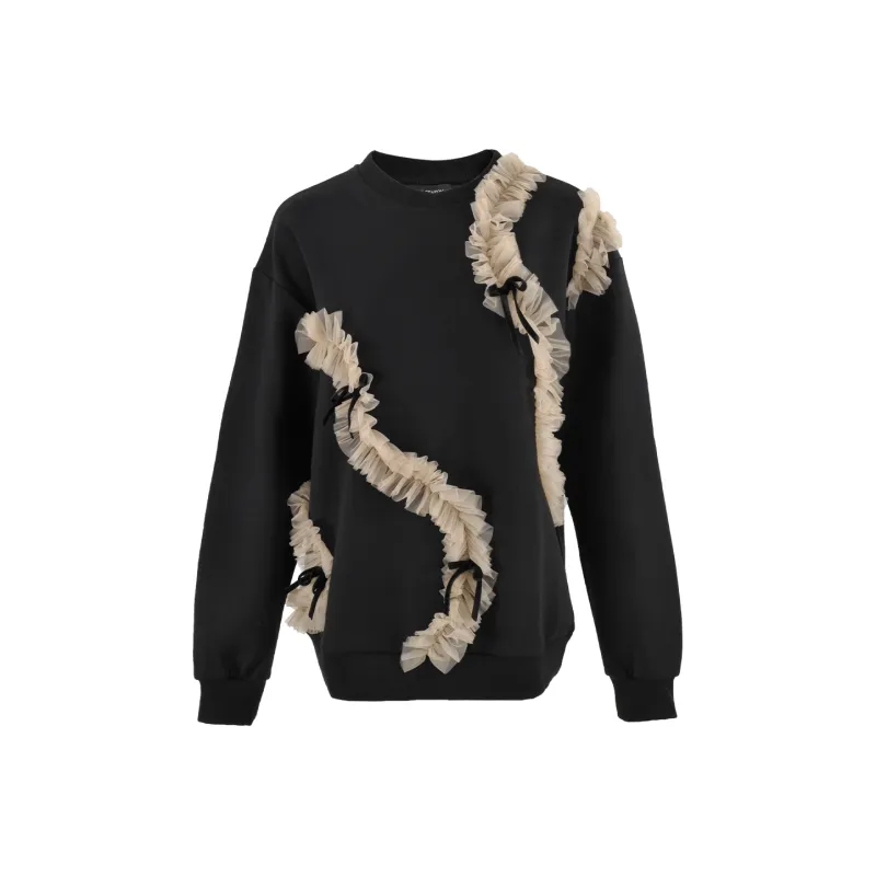 CLOUD SEASON Crew Neck Loose Fit Sweatshirt Women's-2