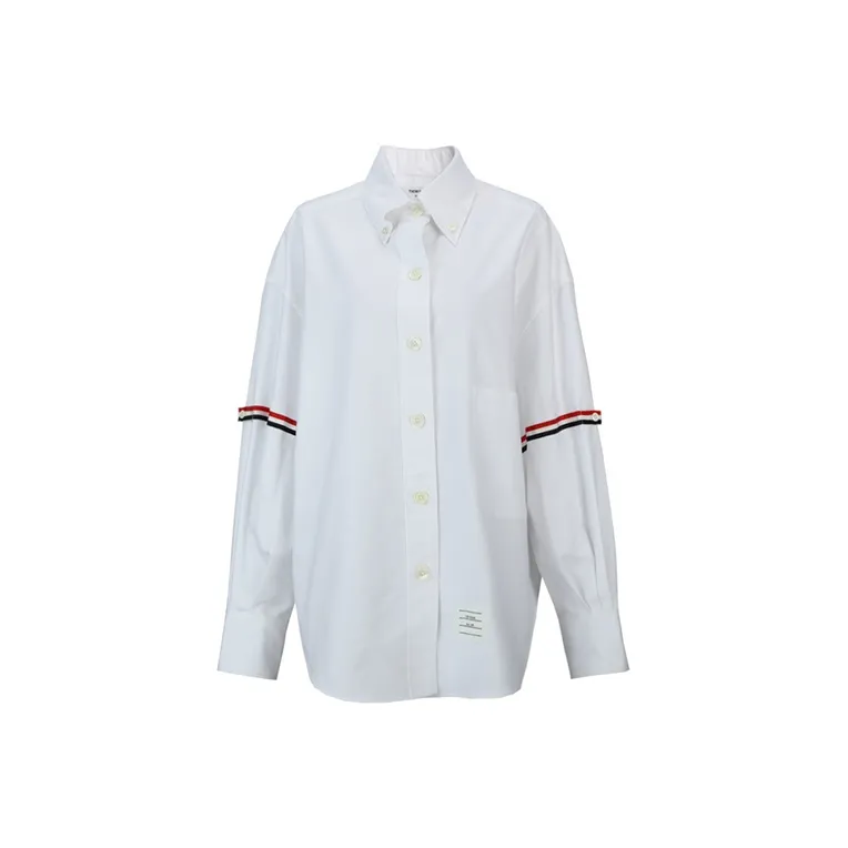 THOM BROWNE Button collar Grosgrain Armband Shirt-0