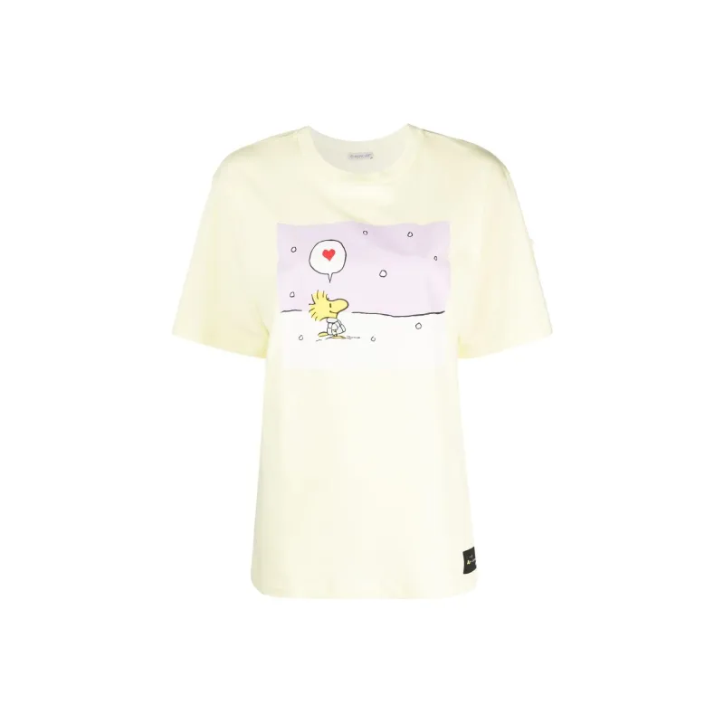 Moncler T-Shirts Women's Light Yellow-0