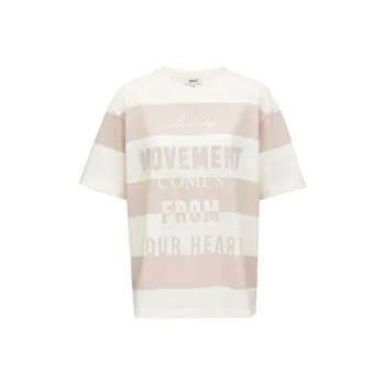 ONLY T Shirts Women's I77 Milk Tea Pink Stripes MILK PINK STRIPE