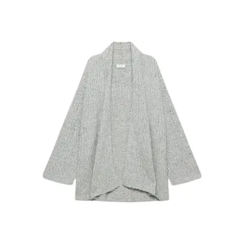 ARITZIA The Group Alvar Open-Front Cardigan Sweater Women's Heather Chrome