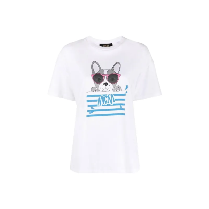 MCM Logo Printed Crewneck T Shirt-0