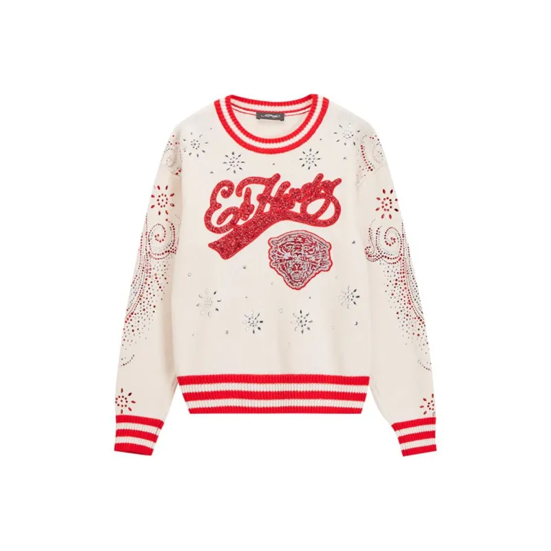 Ed Hardy FW24 Sweater Women's Ivory White-0