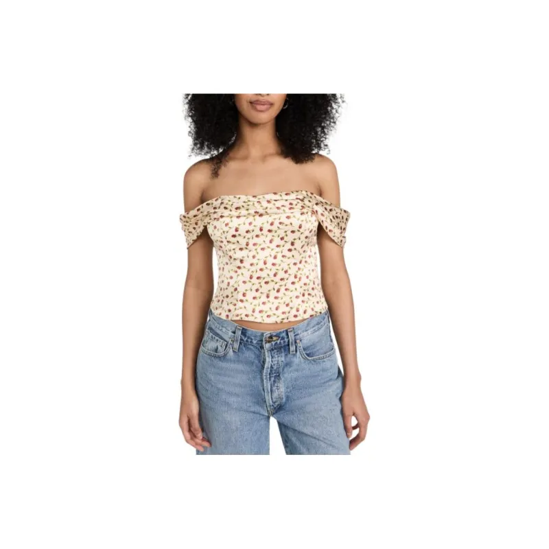 REFORMATION Drop Shoulder Sleeve T Shirt Women's Multicolor-0