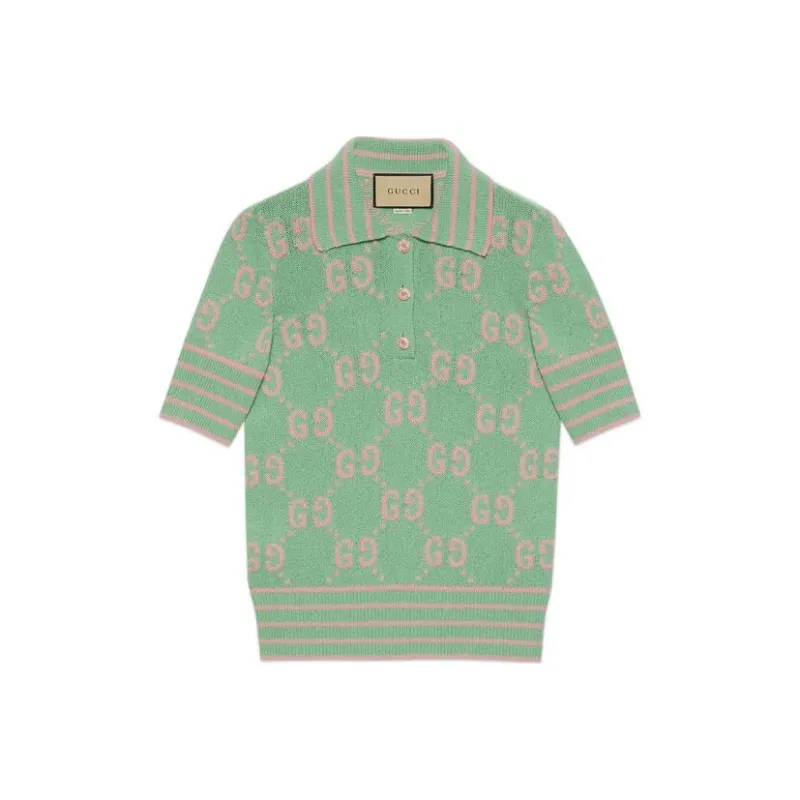 GUCCI Polo Shirts Women's Light Green-0