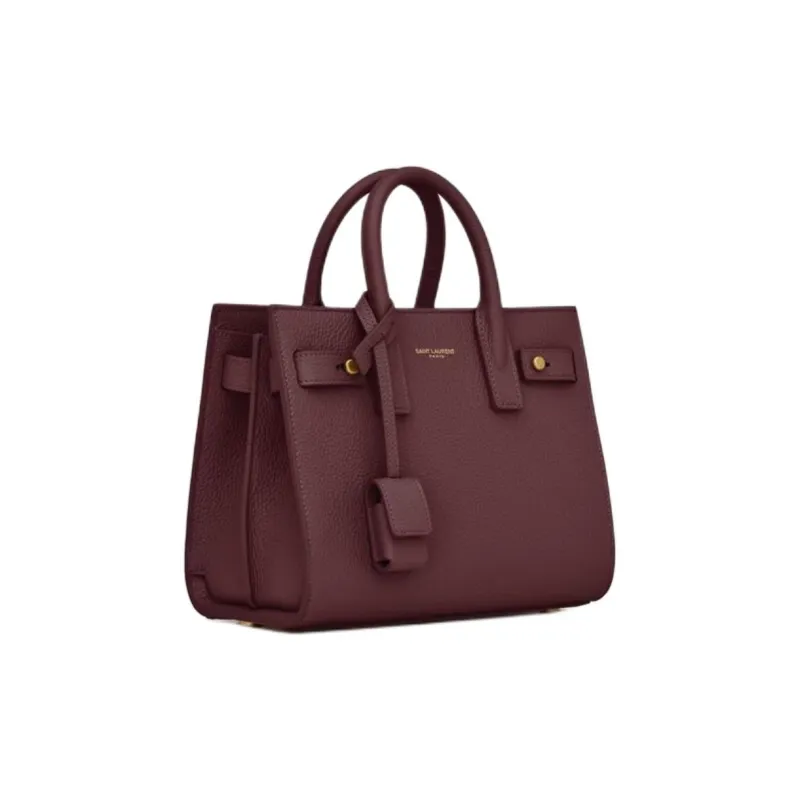 SAINT LAURENT Grain Leather Handbag Women's Cabernet Sauvignon Color-1