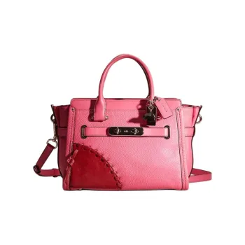 COACH Swagger Pebbled Leather Tote Bag, Shopping Bag, Shoulder Bag, Handbag Large Size Women's Pink