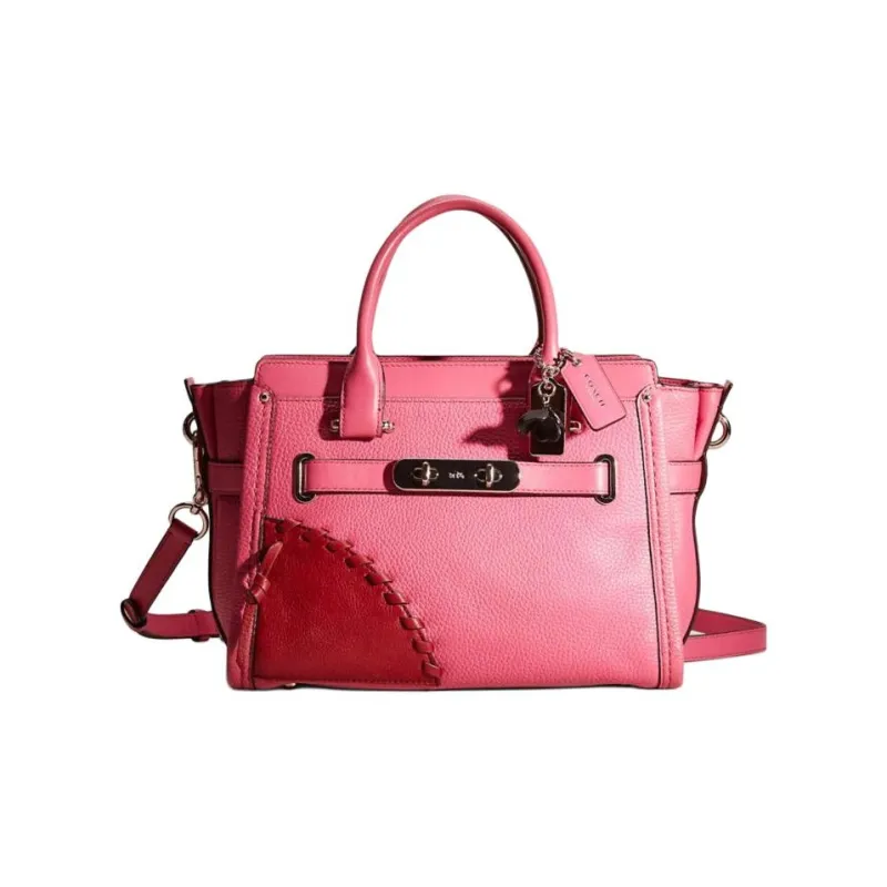COACH Swagger Pebbled Leather Tote Bag, Shopping Bag, Shoulder Bag, Handbag Large Size Women's Pink-0