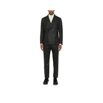 Tagliatore Pinstriped Double Breasted Tailored Blazer