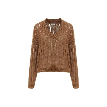 Brunello Cucinelli V Neck Drop Shoulder Jumper