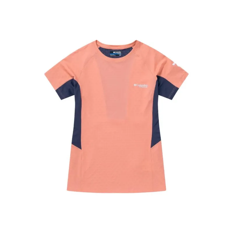Columbia TITANIUM T-Shirts Women's Pink Blue Patchwork-0
