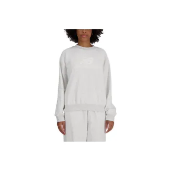 New Balance Sport Essentials French Terry Logo Crew Sweater Women's White