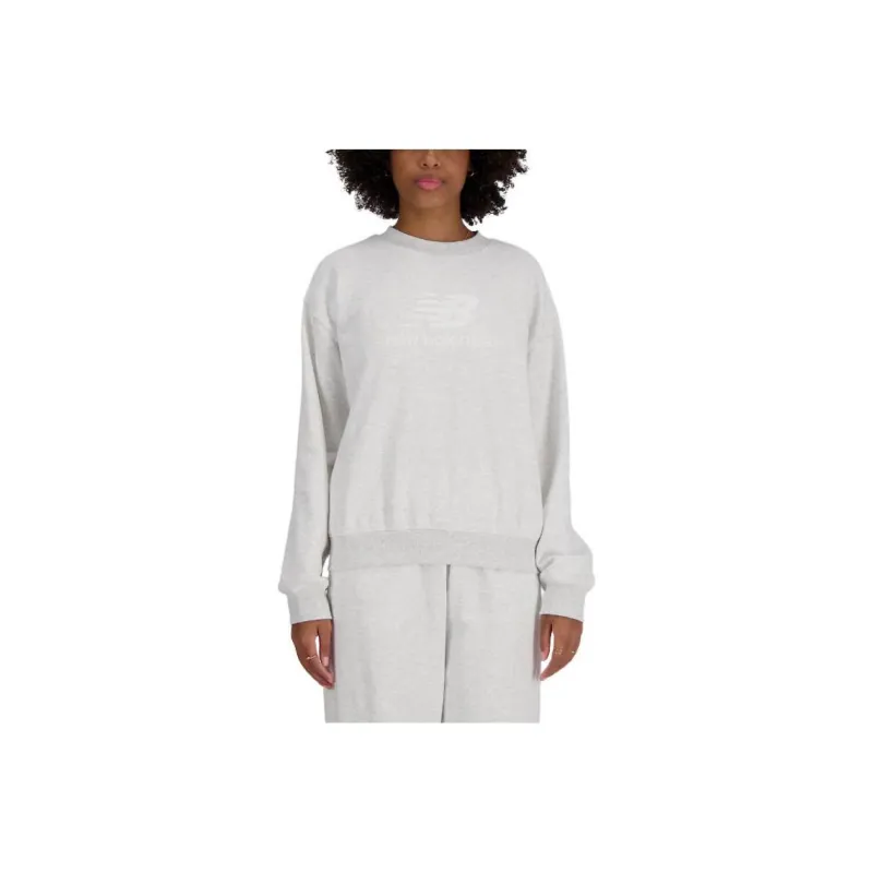 New Balance Sport Essentials French Terry Logo Crew Sweater Women's White-0