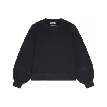 GANNI Puff Sleeve Sweatshirt 'Black'