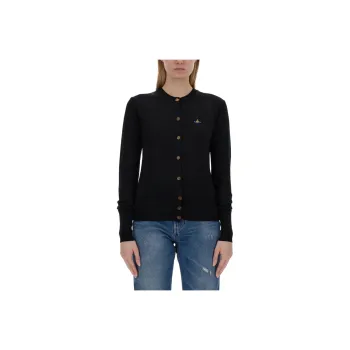 Vivienne Westwood Logo Embroidered Knitted Cardigan