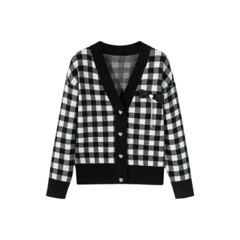 EICHITOO Knitwear Women's Black Plaid