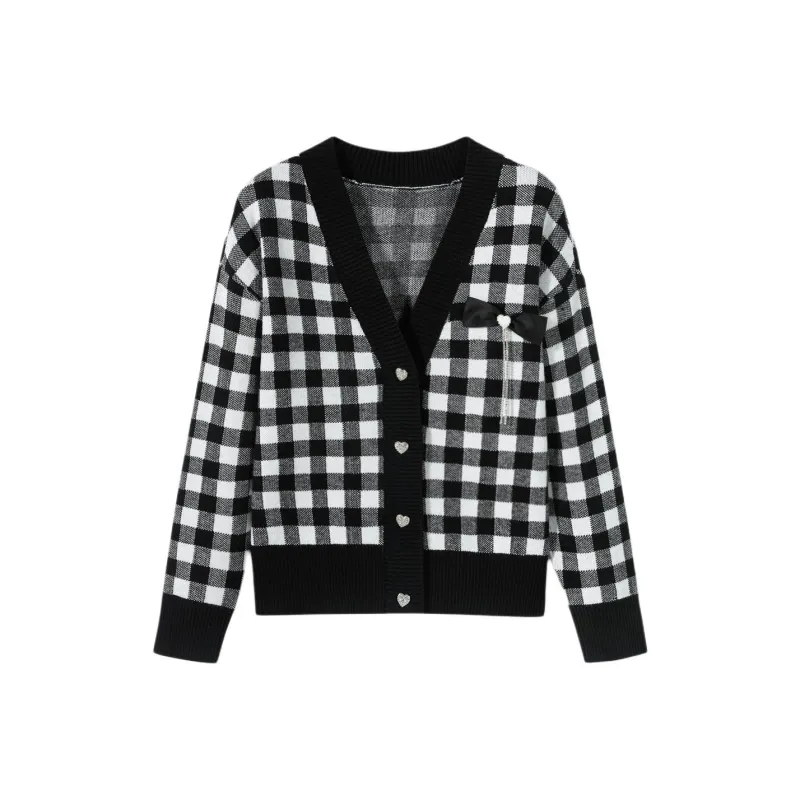 EICHITOO Knitwear Women's Black Plaid-0