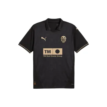 PUMA Valencia CF SS24 24/25 Away Jersey Soccer Jerseys Men's Black Yellow