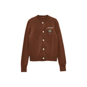 Ed Hardy Loose Fit Knitwear Women's Iced Mocha Brown