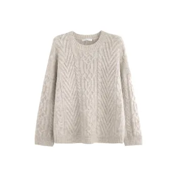 Tonlion Sweater Women's Beige Linen Gray