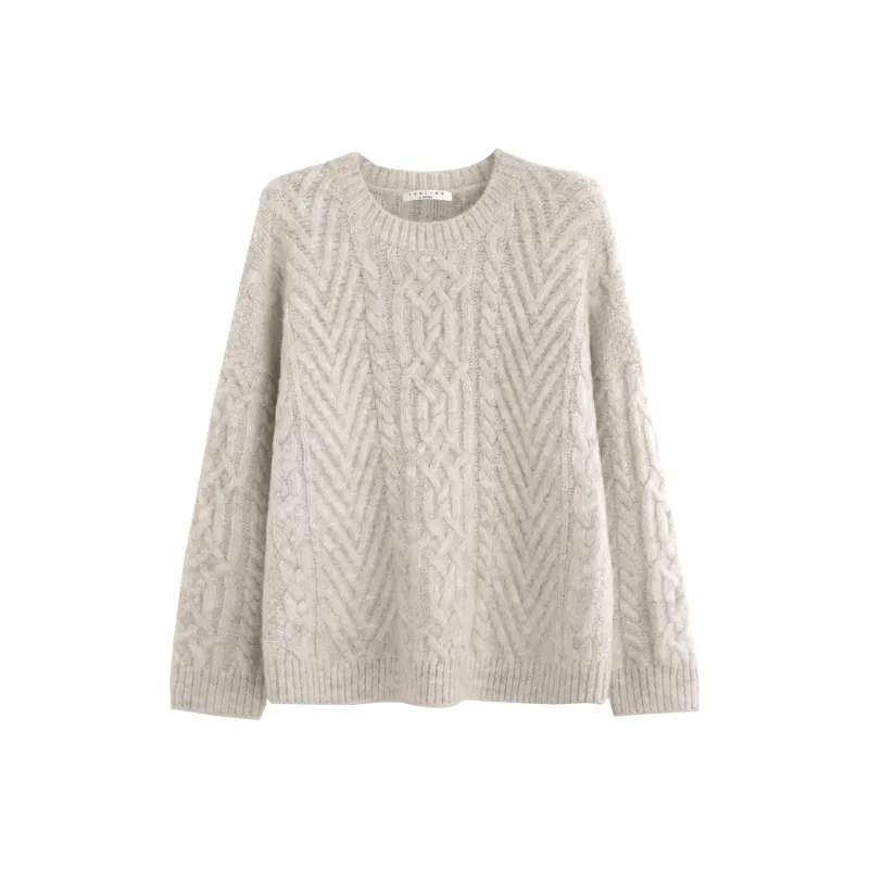 Tonlion Sweater Women's Beige Linen Gray-0