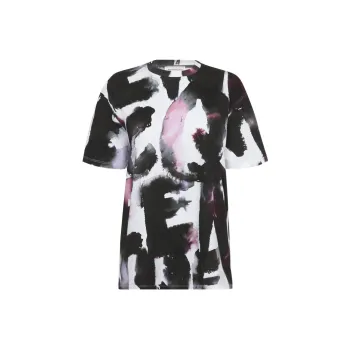 Alexander McQueen Graffiti T Shirts Women's Multicolor