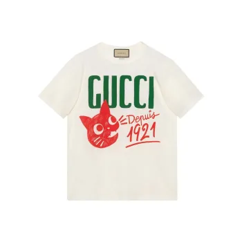 GUCCI Drop Shoulder Sleeve T Shirt Women's White