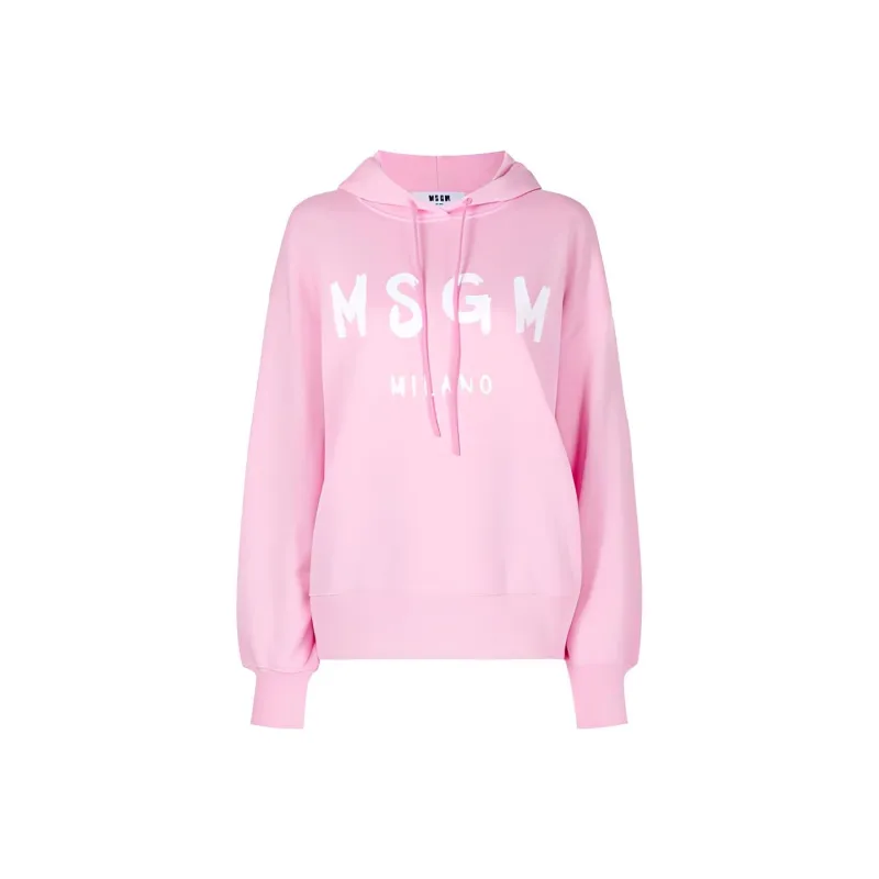 MSGM Logo Printed Drawstring Hoodie-0