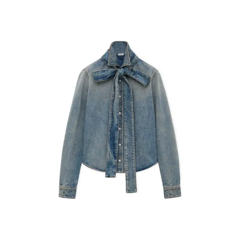 LOEWE Bow Shirt 'Washed Denim'-0