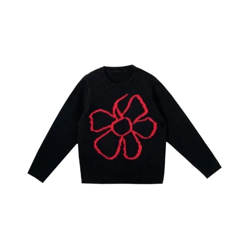 WUPODAMANVZHUANG Sweater Women's Black Plaid With Mulberry Pattern