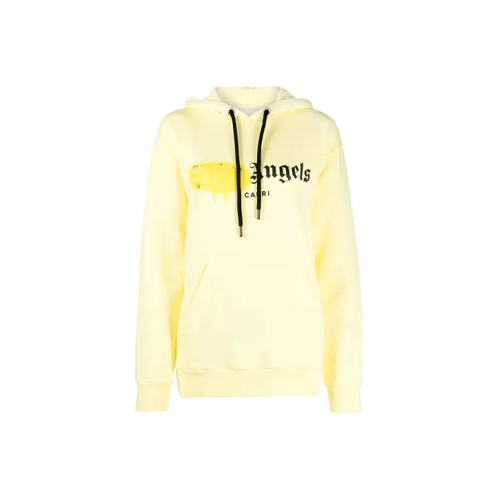 PALM ANGELS Capri Sprayed Hoodie Yellow-0